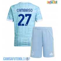 Camisa de time de futebol Juventus Andrea Cambiaso #27 Replicas 2º Equipamento Infantil 2025-26 Manga Curta (+ Calças curtas)